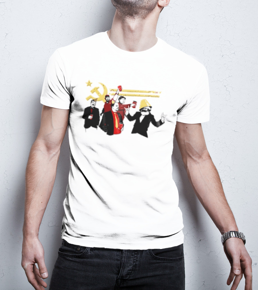 Communist Leaders Party Hammer Sickle Red Cups Star T-Shirt