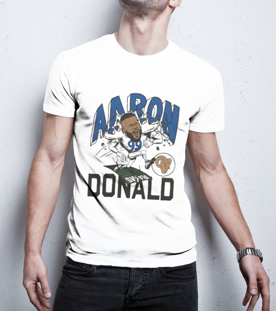 Los Angeles Rams Aaron Donald Caricature Artistry T-Shirt