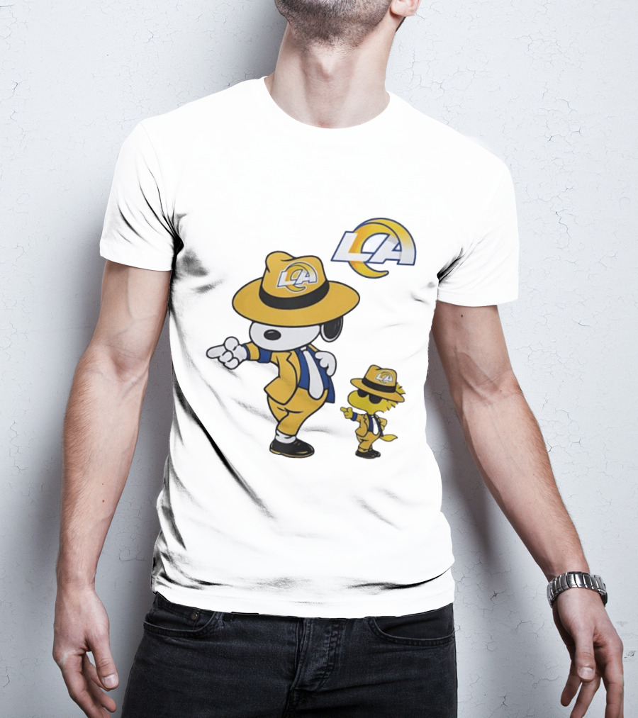 Los Angeles Rams Snoopy Woodstock LA Collaboration Dancing T-Shirt