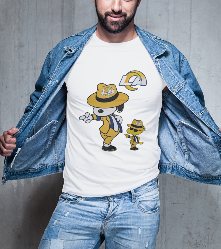 Los Angeles Rams Snoopy Woodstock LA Collaboration Dancing T-Shirt