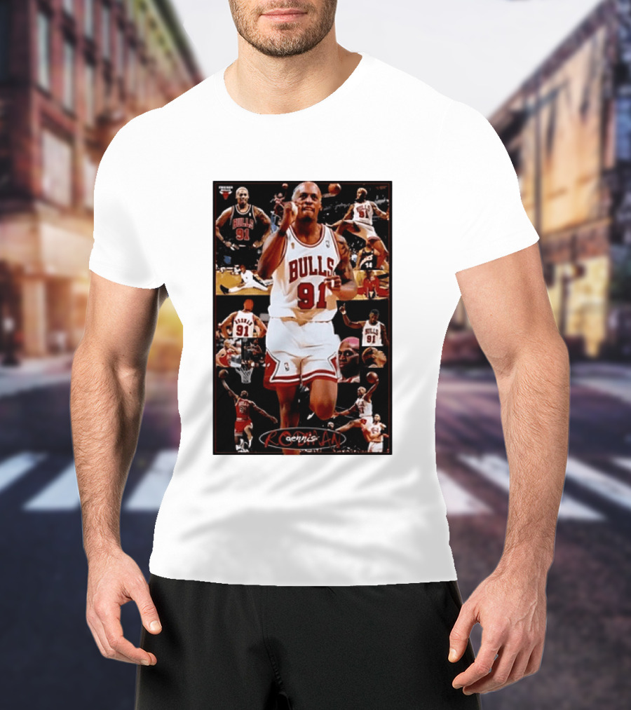 Dennis Rodman Chicago Bulls 91 Iconic NBA Basketball Highlights T-Shirt