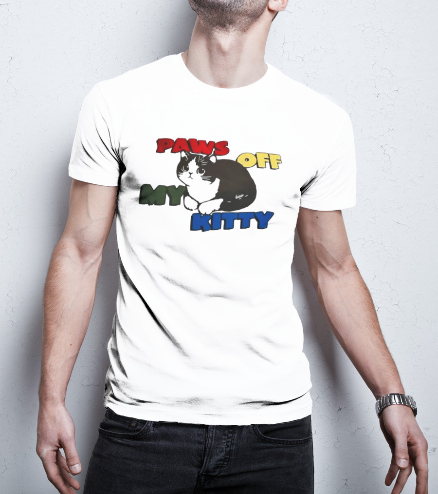 Paws Off My Kitty Cat Vintage Style Pet Lover T-Shirt