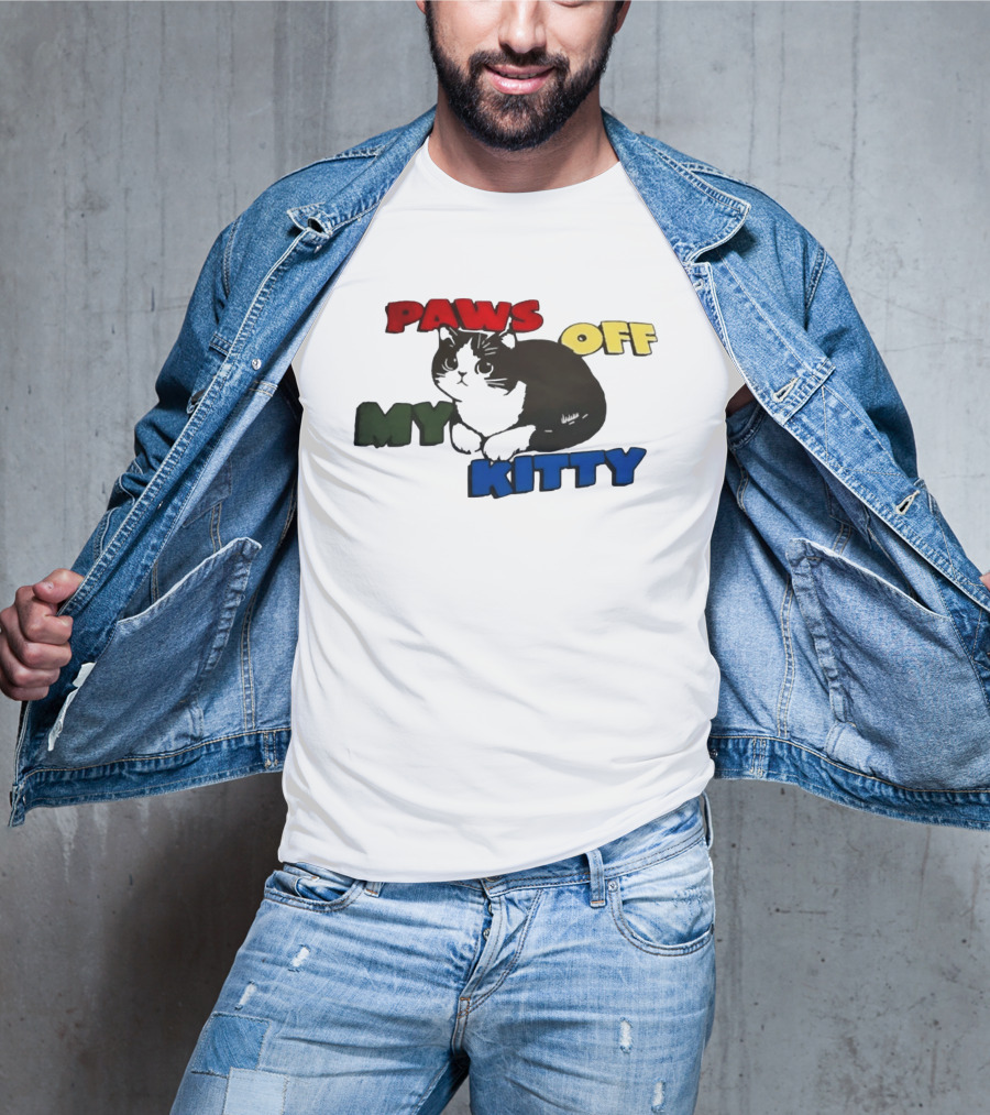 Paws Off My Kitty Cat Vintage Style Pet Lover T-Shirt