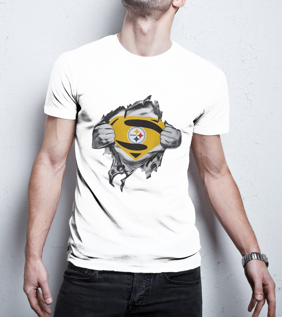 Pittsburgh Steelers Superman Chest Rip T-Shirt