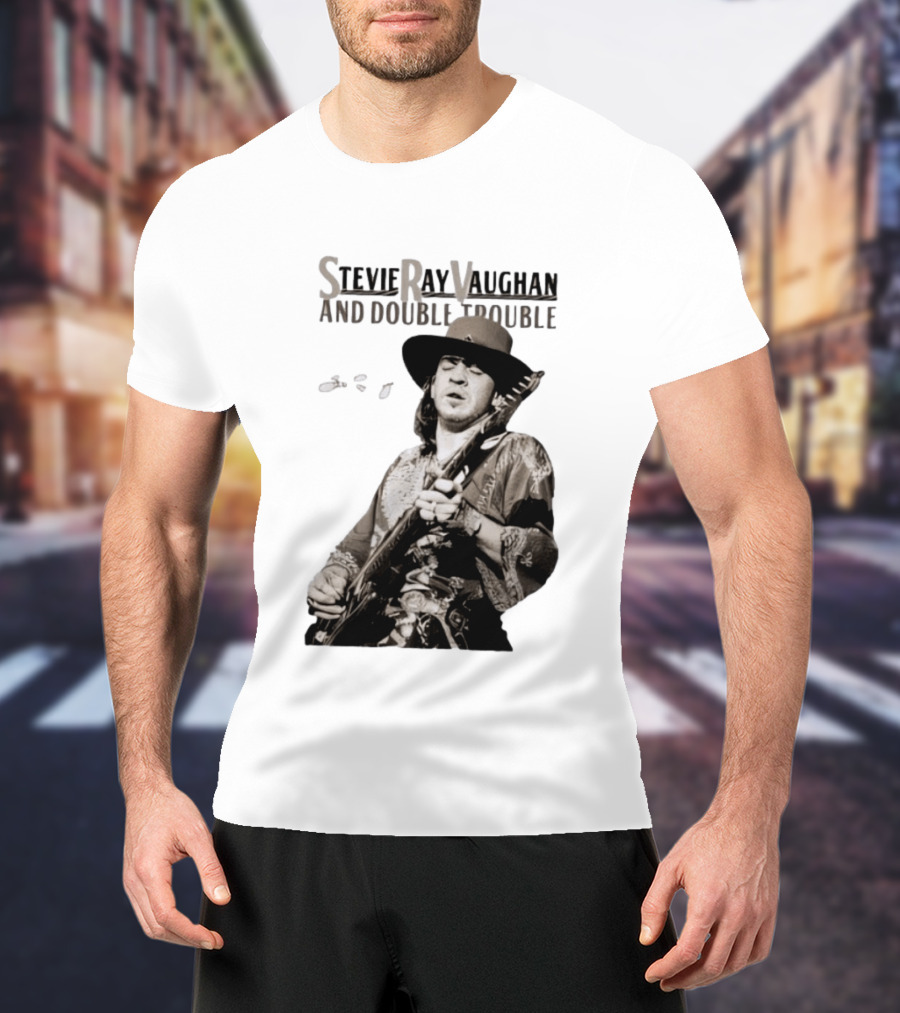 Stevie Ray Vaughan And Double Trouble Live Performance Image T-Shirt