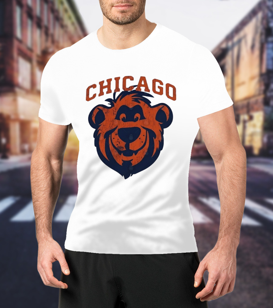 Chicago Bears Distressed Bear Face T-Shirt