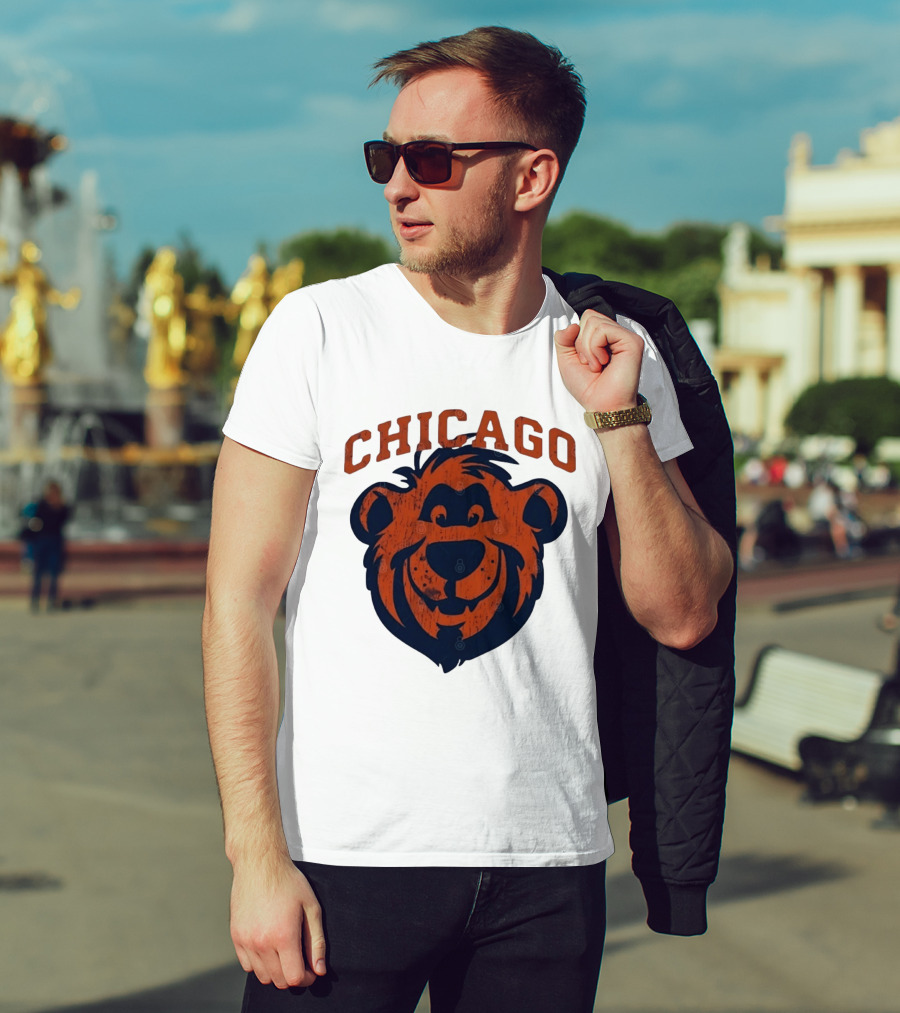 Chicago Bears Distressed Bear Face T-Shirt