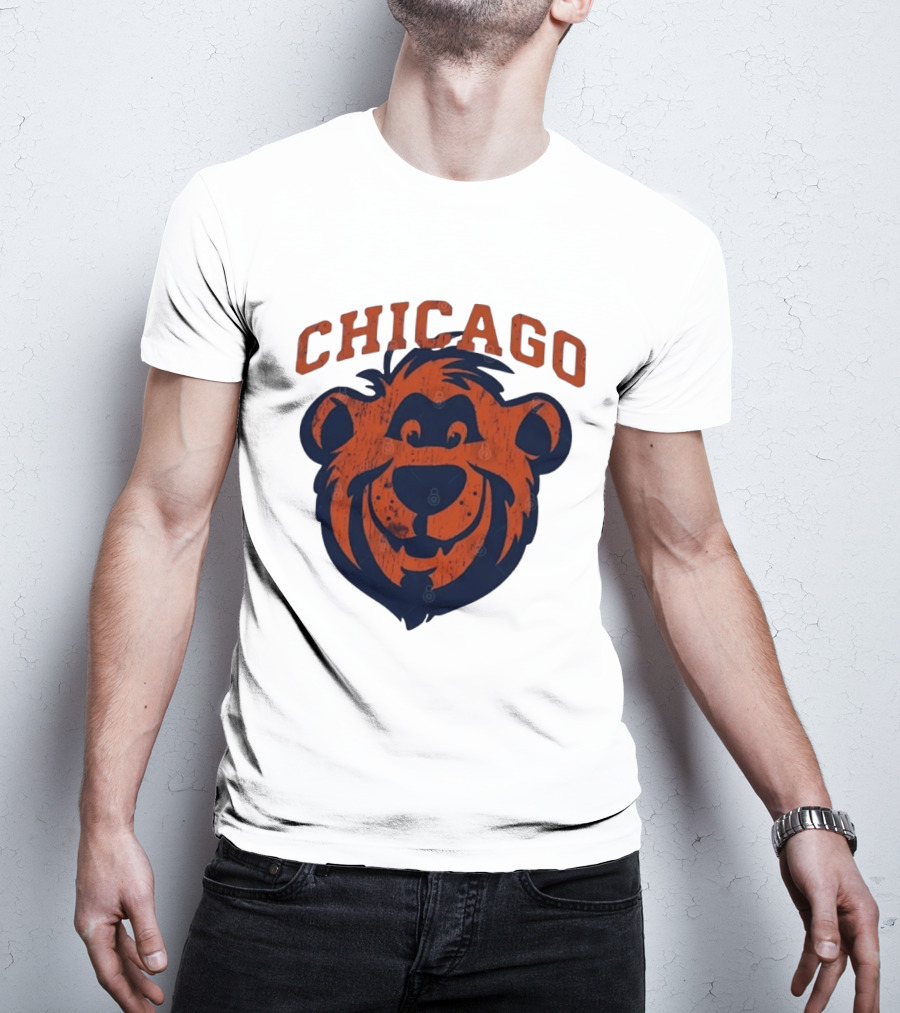 Chicago Bears Distressed Bear Face T-Shirt