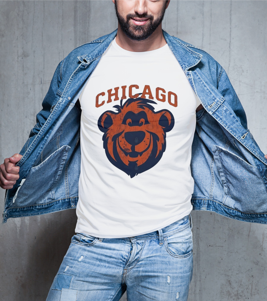 Chicago Bears Distressed Bear Face T-Shirt