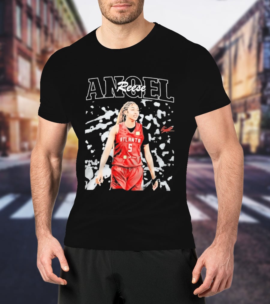 Angel Reese Atlanta No. 5 Basketball Star Burst T-Shirt
