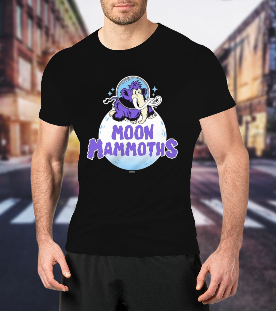 Moon Mammoths Purple Space Elephant Creature Astronaut T-Shirt