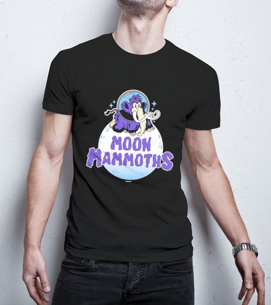 Moon Mammoths Purple Space Elephant Creature Astronaut T-Shirt