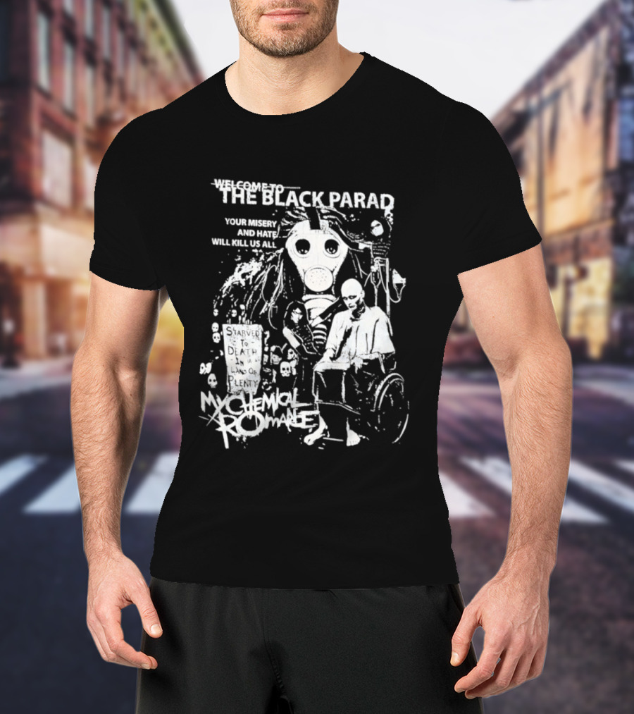 My Chemical Romance The Black Parade Tour Souvenir Mask Skeleton T-Shirt