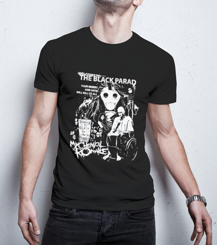 My Chemical Romance The Black Parade Tour Souvenir Mask Skeleton T-Shirt
