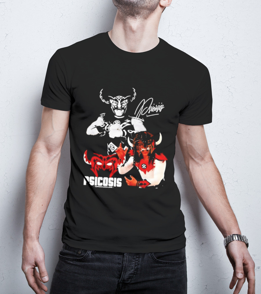 Psicosis Suprema Lucha Libre Wrestling Demon Mask Signature T-Shirt