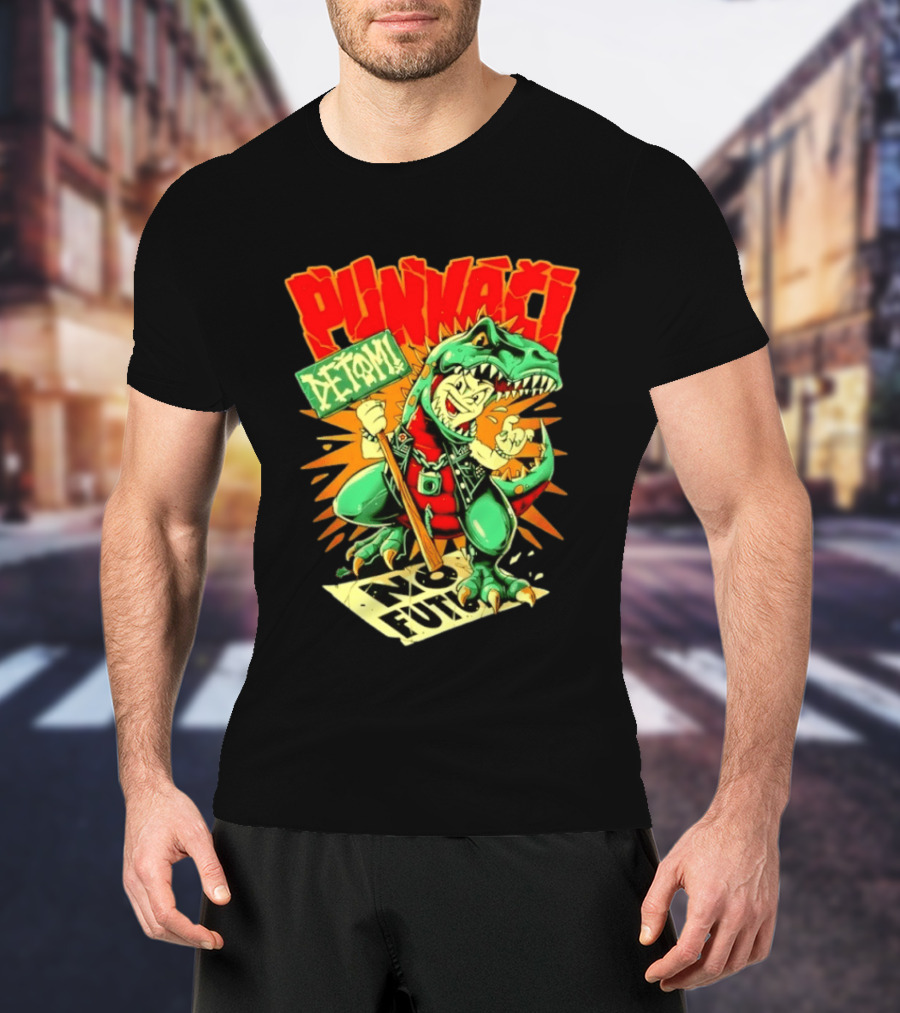 Punkači Deťomi No Future Dinosaur Punk Rock Rebellion T-Shirt