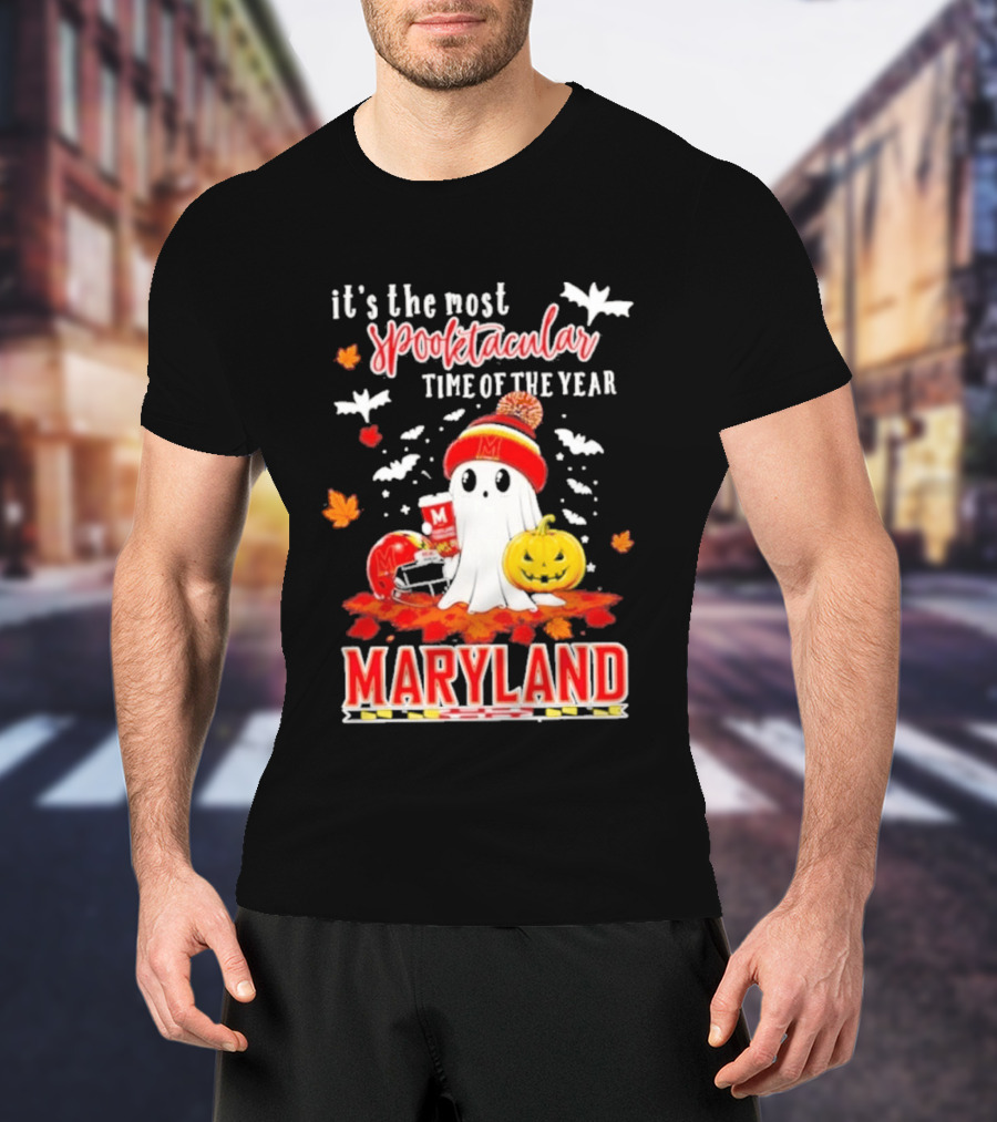 Maryland Terrapins Halloween 2026 Most Spooktacular Time Of The Year Ghost T-Shirt