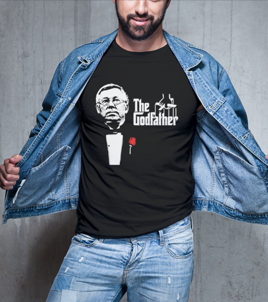 Sir Alex Ferguson The Godfather Tribute With Red Rose T-Shirt