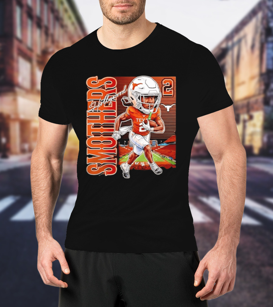 Hollywood Smothers Texas Longhorns Number 2 Football Player Action T-Shirt