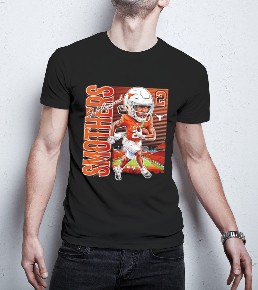 Hollywood Smothers Texas Longhorns Number 2 Football Player Action T-Shirt