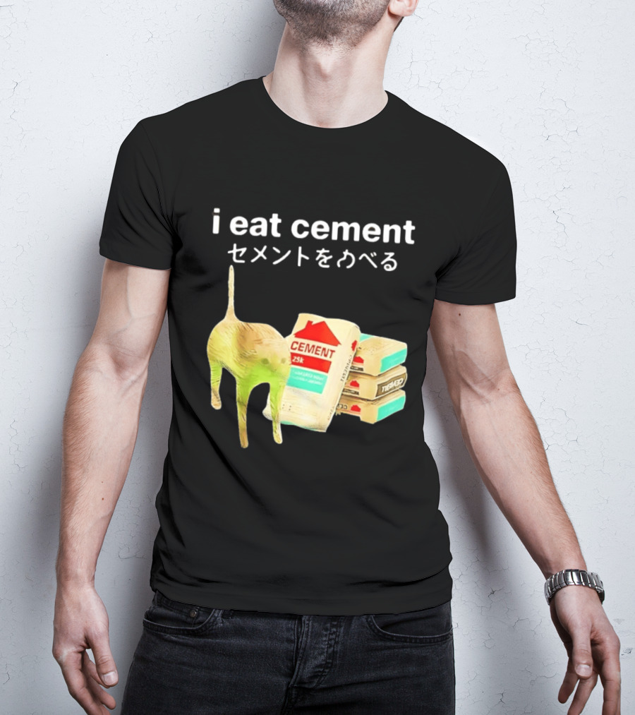I Eat Cement Cat Meme Cursed T-Shirt