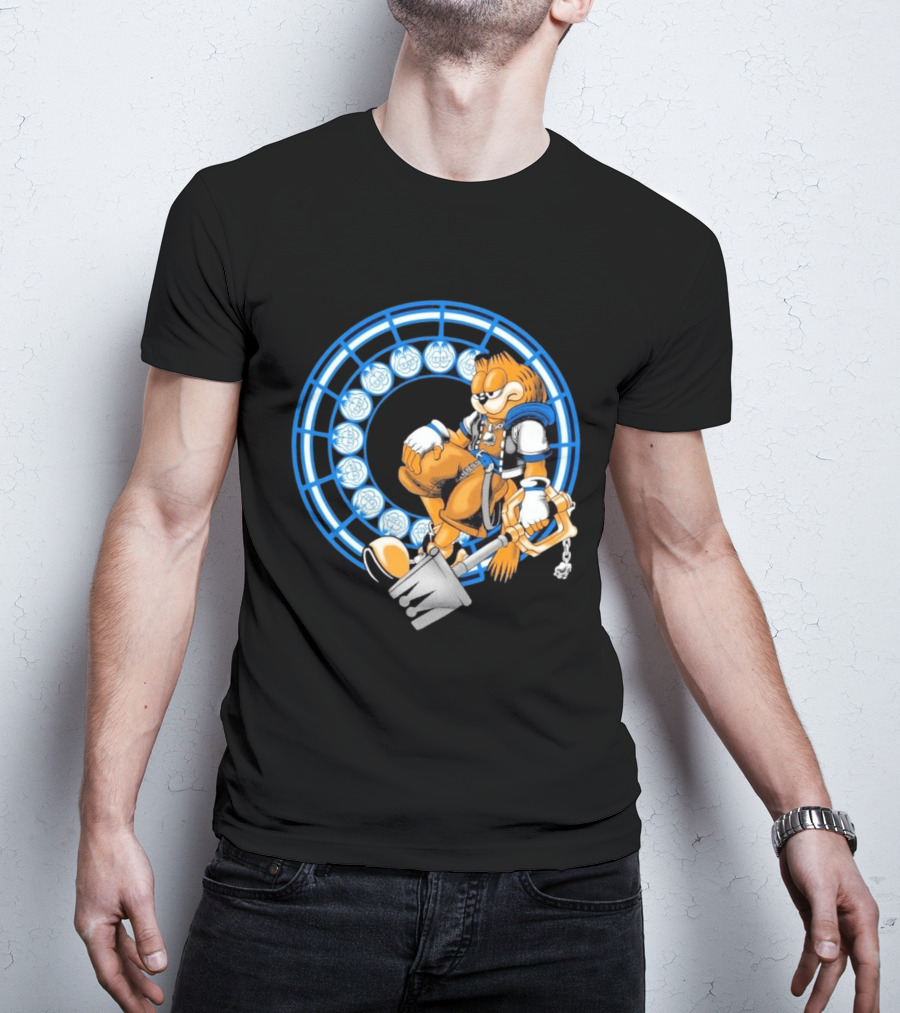 Just Another Heartless Monday Yetee Crossover With Keyblade Wielding Garfiend And Cool Blue Circles T-Shirt