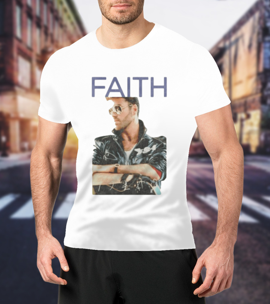 George Michael Faith Tour Leather Jacket And Aviator T-Shirt
