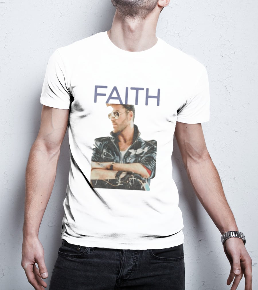 George Michael Faith Tour Leather Jacket And Aviator T-Shirt