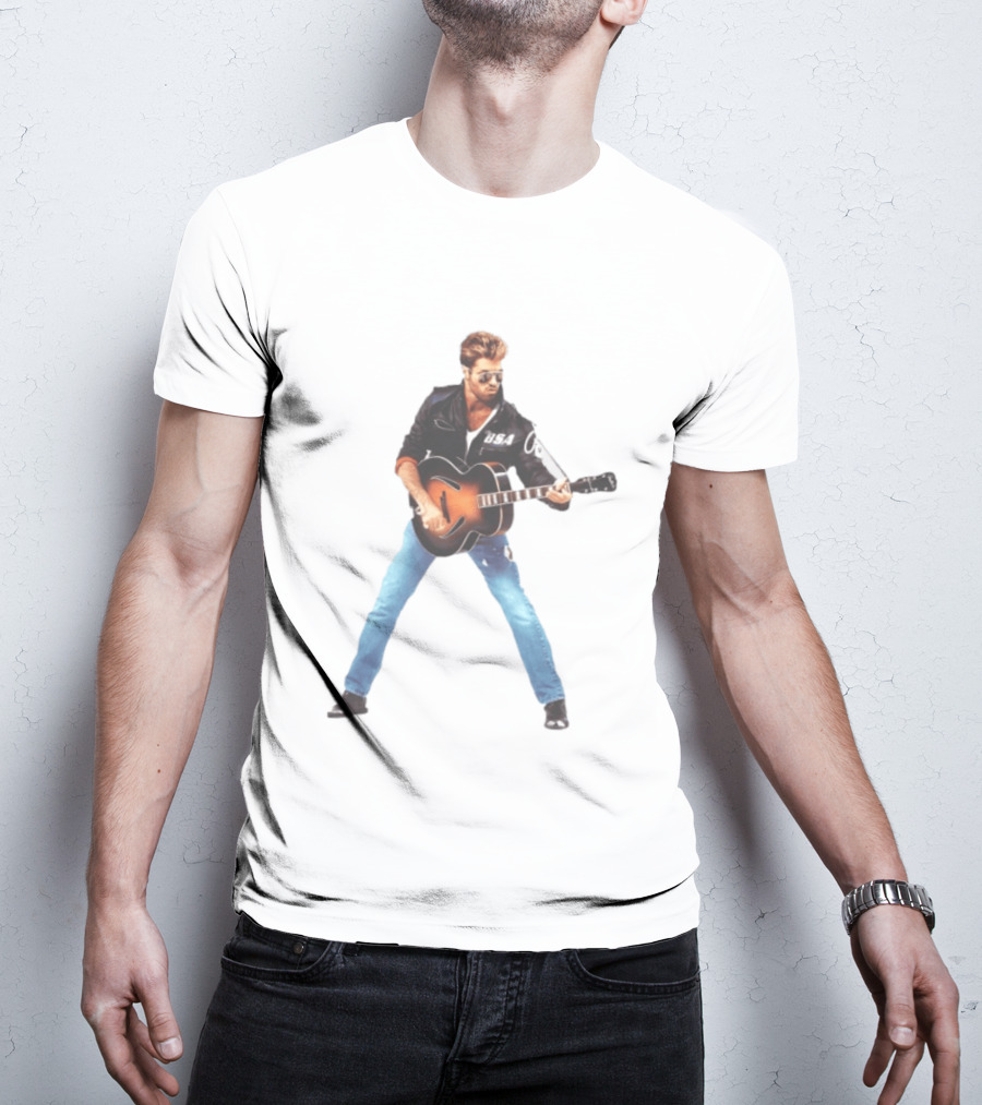 George Michael Faith Tour 1988 USA Guitar Jacket T-Shirt