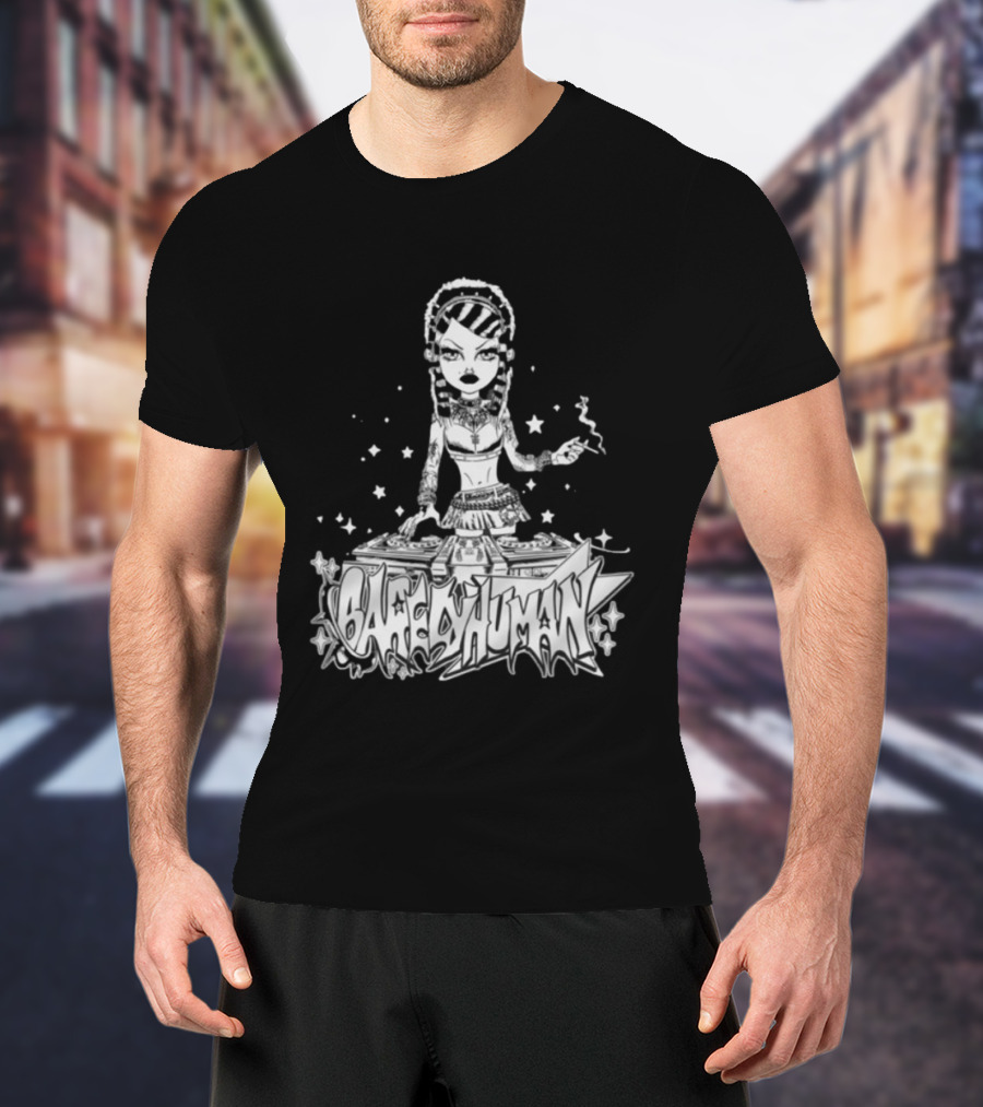 6Arelyhuman Digital Dancer Doll Tattoo Style DJ Aesthetic T-Shirt