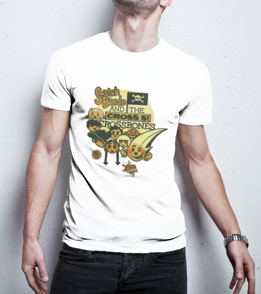 Switchblade And The Crossbones 1964 MFE Cartoon Characters With Skull Flag T-Shirt