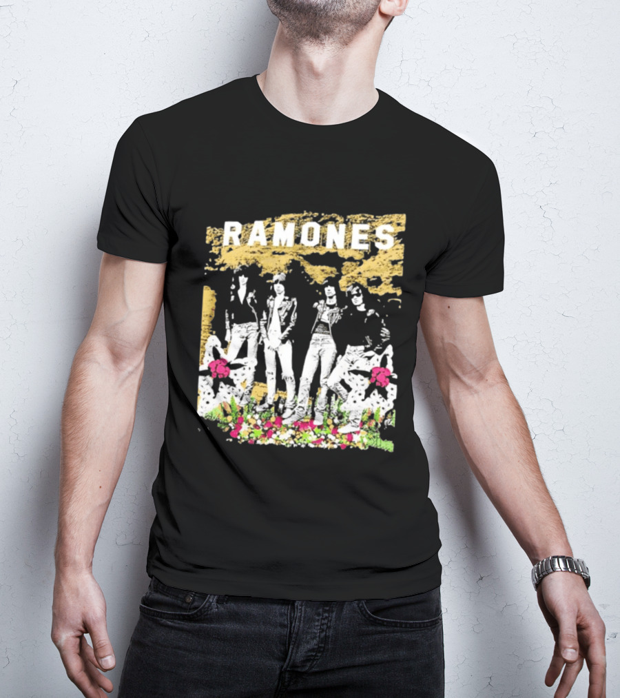 Ramones Floral Punk Rock Music Band T-Shirt