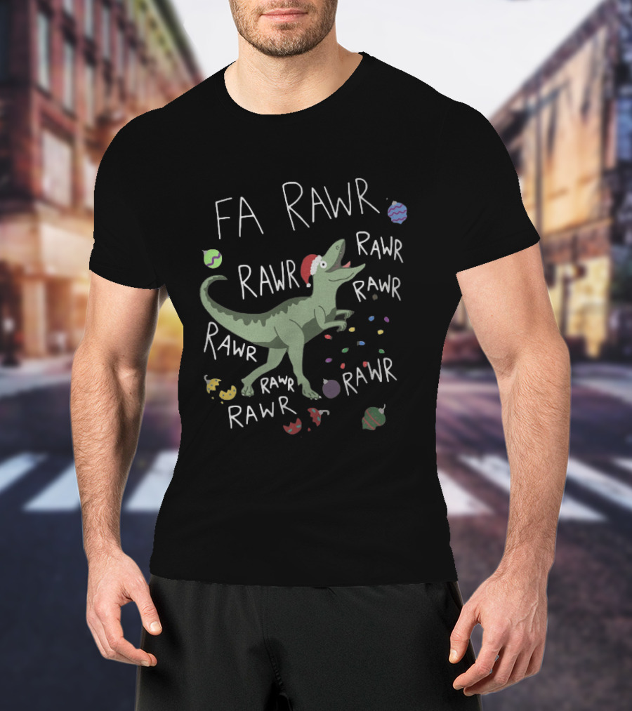 Santa Dinosaur Rex Fa Rawr Rawr Rawr Christmas Holiday T-Shirt