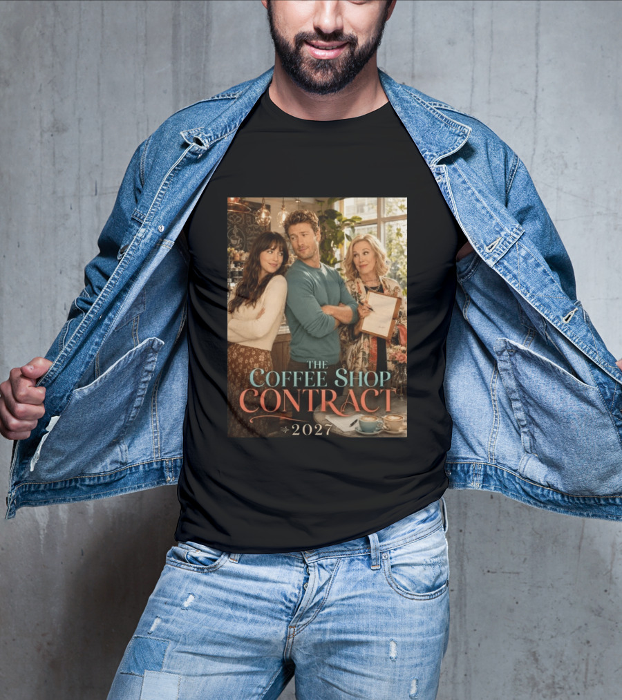 The Coffee Shop Contract 2027 Cozy Romantic Comedy Scene T-Shirt