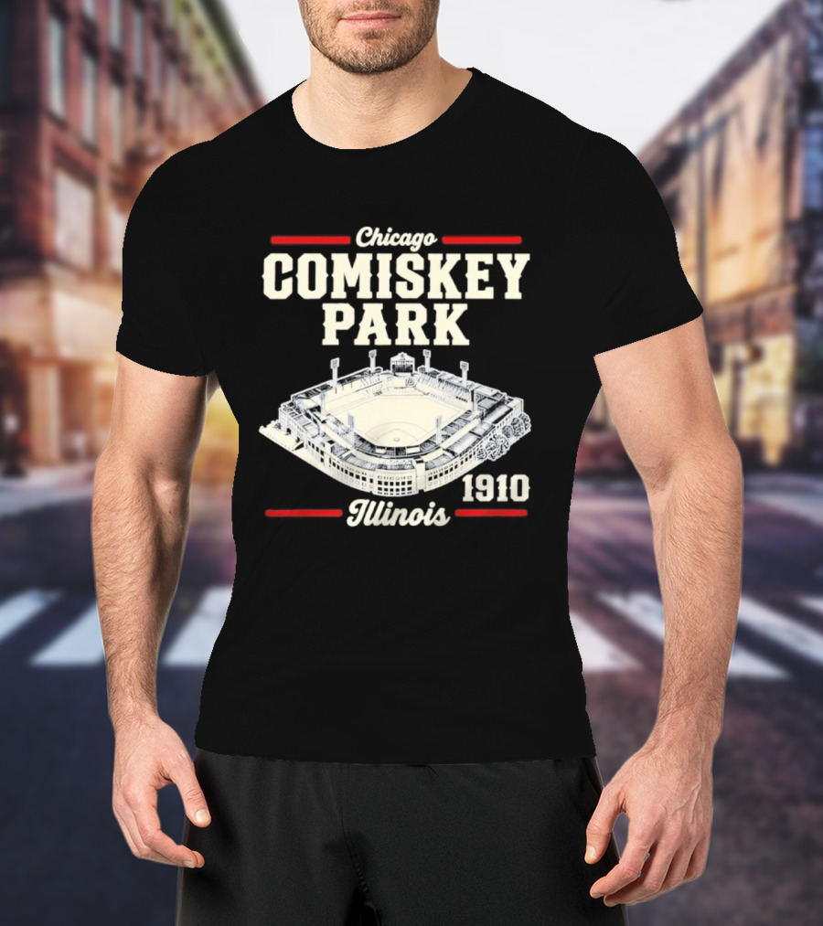 Chicago Comiskey Park 1910 Illinois Historic Baseball Stadium T-Shirt