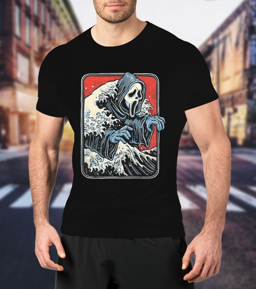 Ghostface The Great Wave Halftone Scream T-Shirt