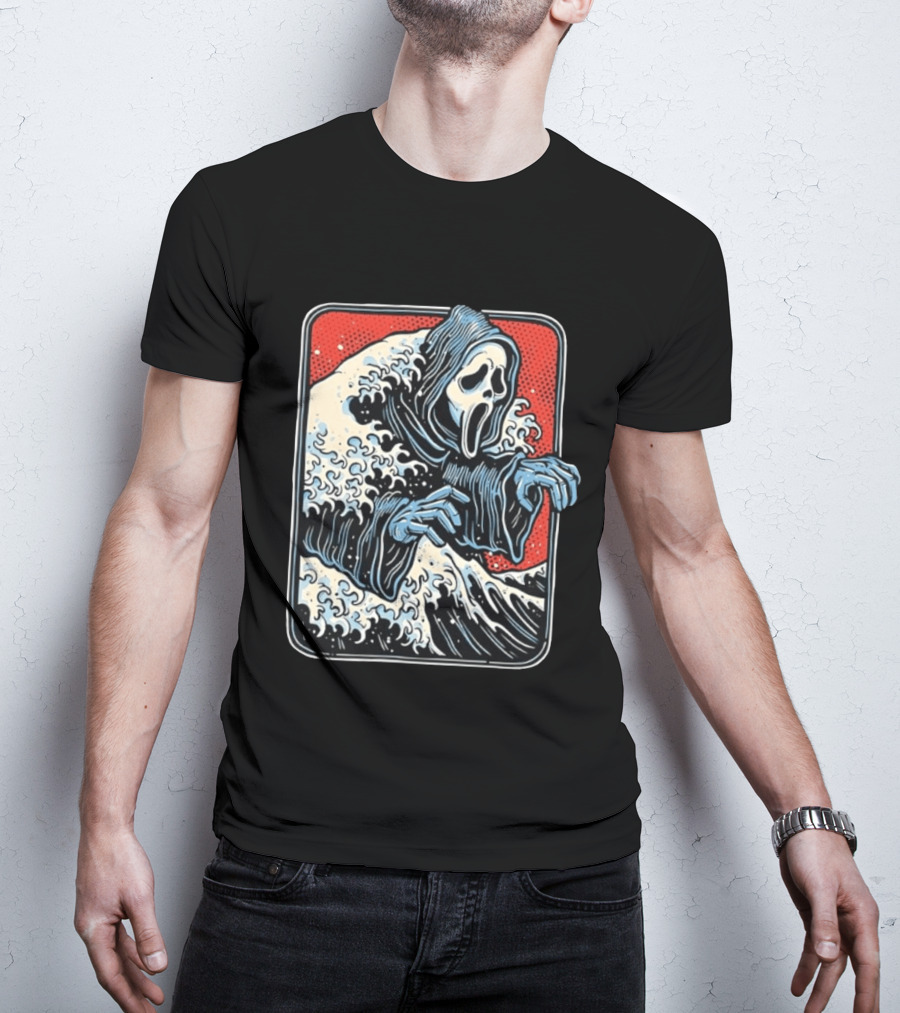 Ghostface The Great Wave Halftone Scream T-Shirt
