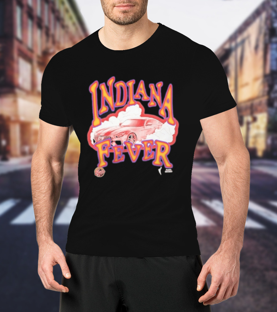 Indiana Fever Car Sketch Design WNBA Team Spirit T-Shirt
