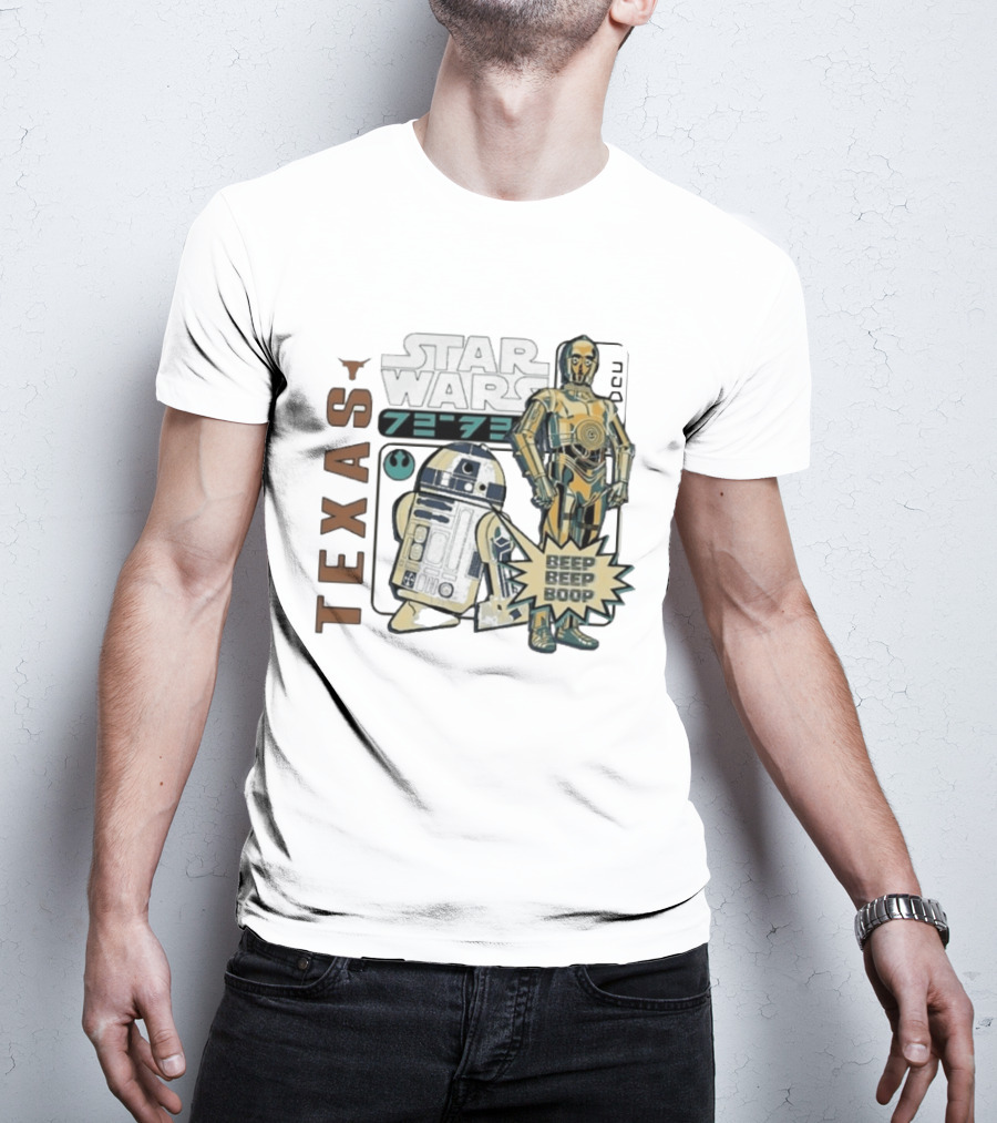 Texas Longhorns Star Wars C3PO R2D2 Beep Beep Boop T-Shirt