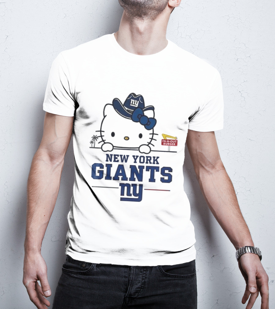 New York Giants Hello Kitty In N Out Burger Collaboration T-Shirt