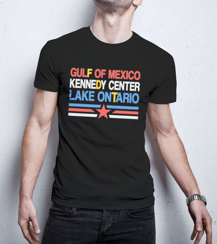 Distressed Gulf Of Mexico Kennedy Center Lake Ontario Star T-Shirt