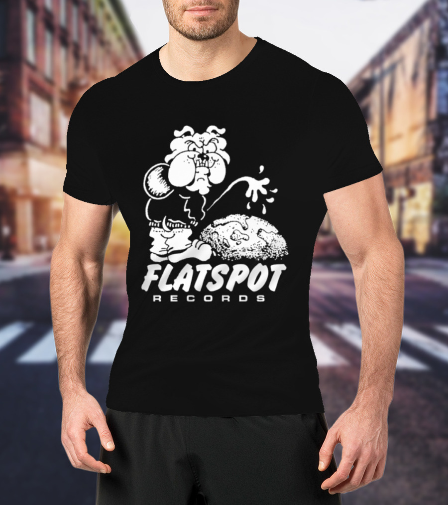 Flatspot Records Piss Off Character Graphic With Store Name T-Shirt