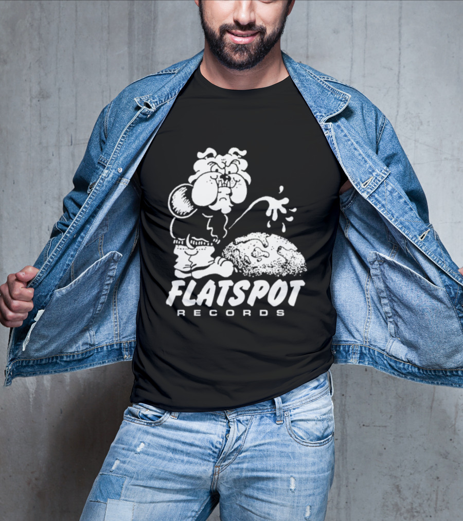 Flatspot Records Piss Off Character Graphic With Store Name T-Shirt