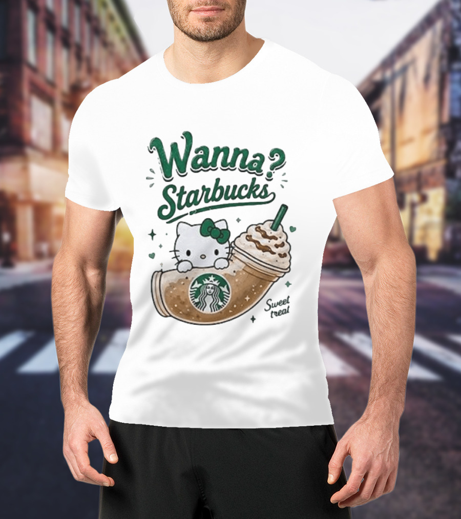 Wanna Starbucks Hello Kitty Sweet Treat T-Shirt