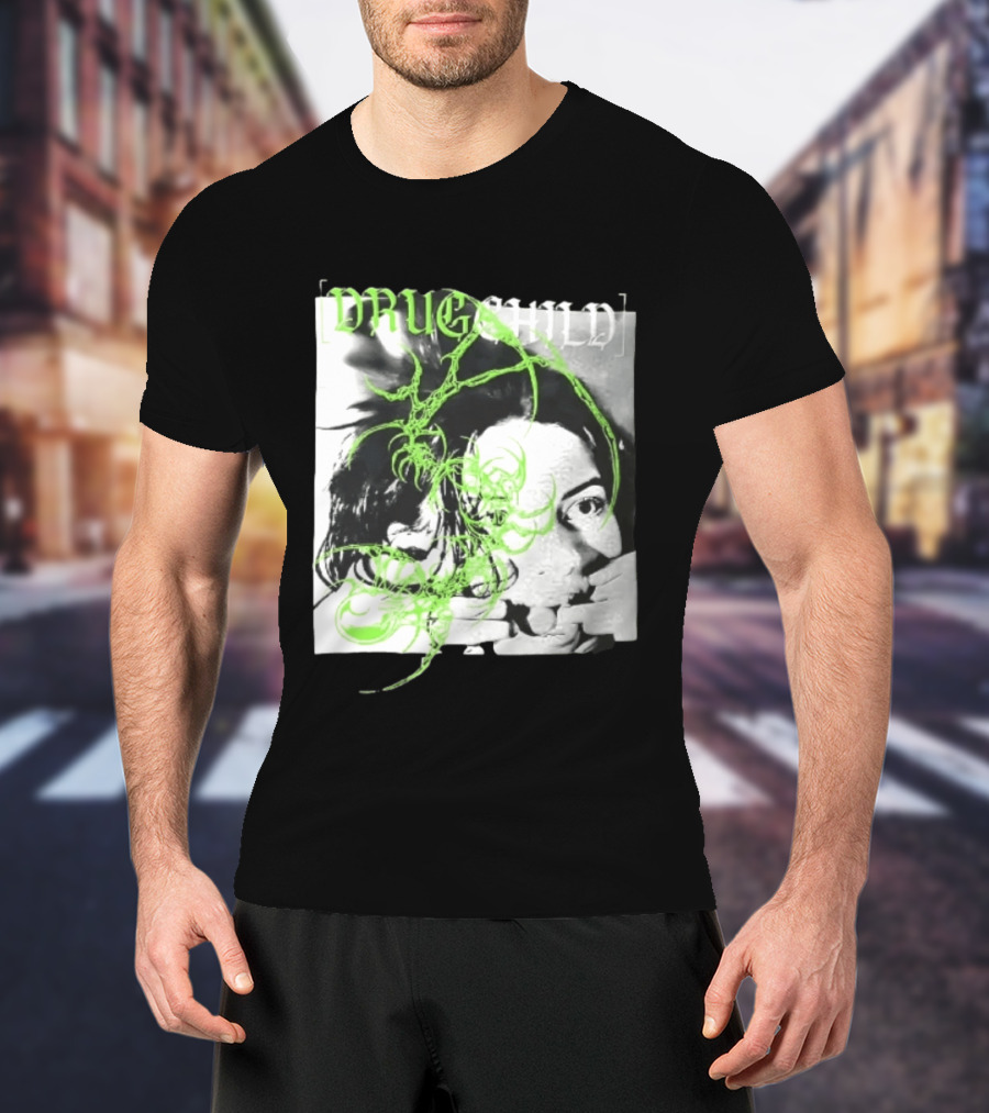 Drugchild Green Cyber Sigilism High Contrast No Depth Just Death And Decay T-Shirt