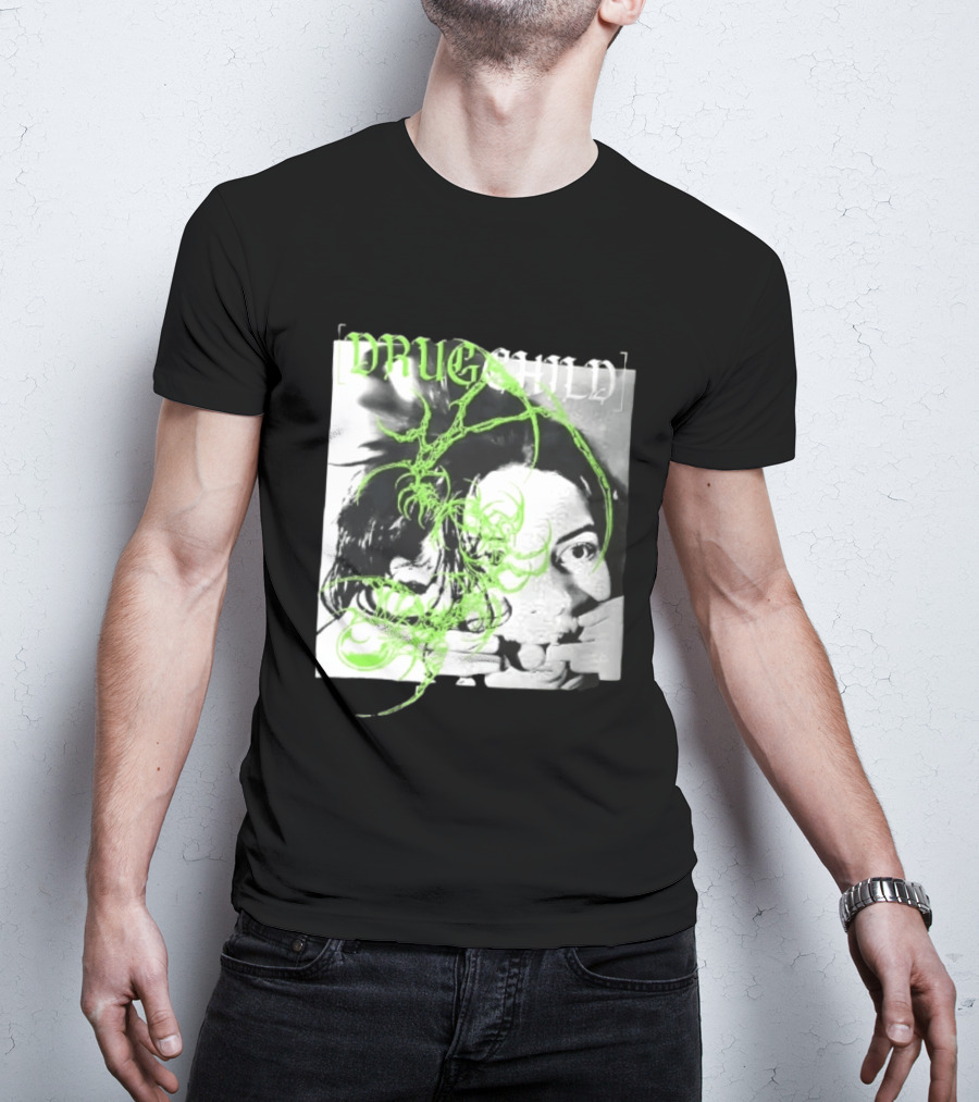 Drugchild Green Cyber Sigilism High Contrast No Depth Just Death And Decay T-Shirt