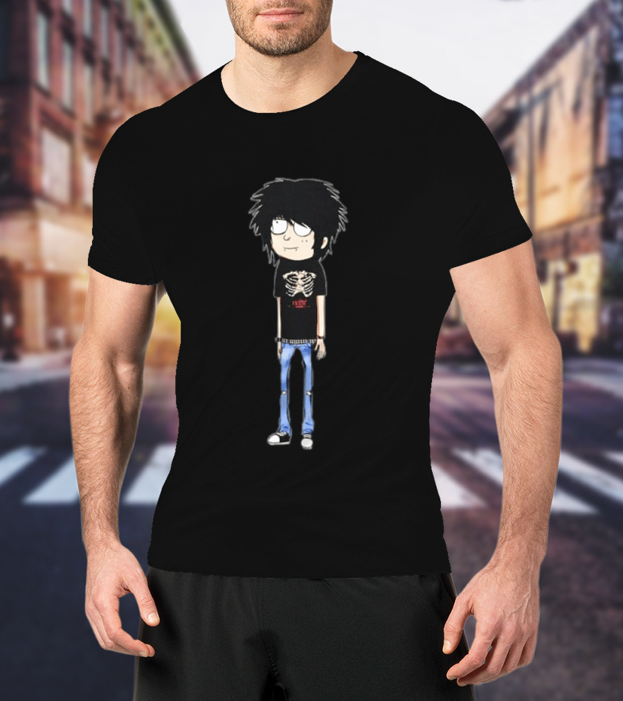 Aheartwellending Emo Scene Cartoon Character With Skeleton T-Shirt
