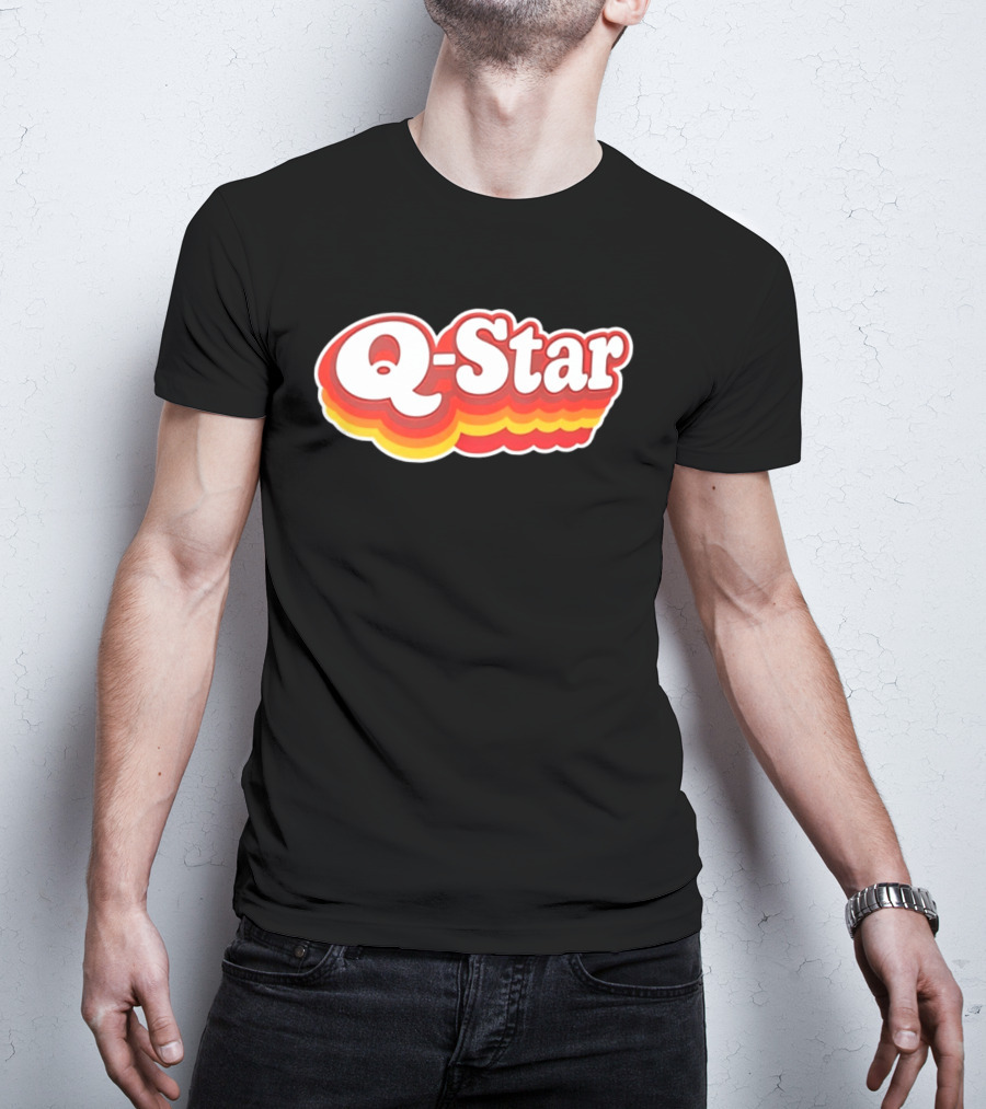 Q Star Vintage Retro Bold Font T-Shirt