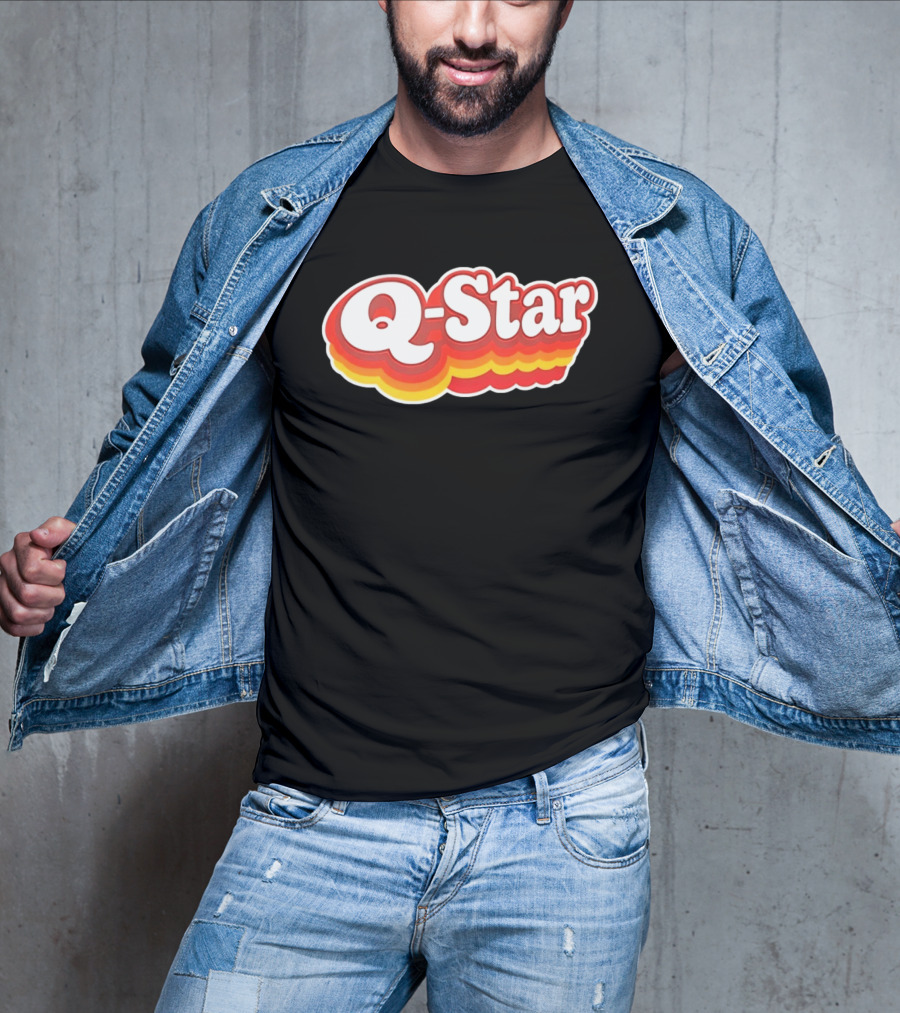 Q Star Vintage Retro Bold Font T-Shirt