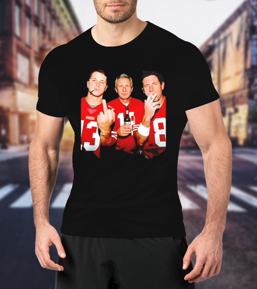 Brock Purdy Joe Montana Steve Young 49ers Legends NFL Players T-Shirt